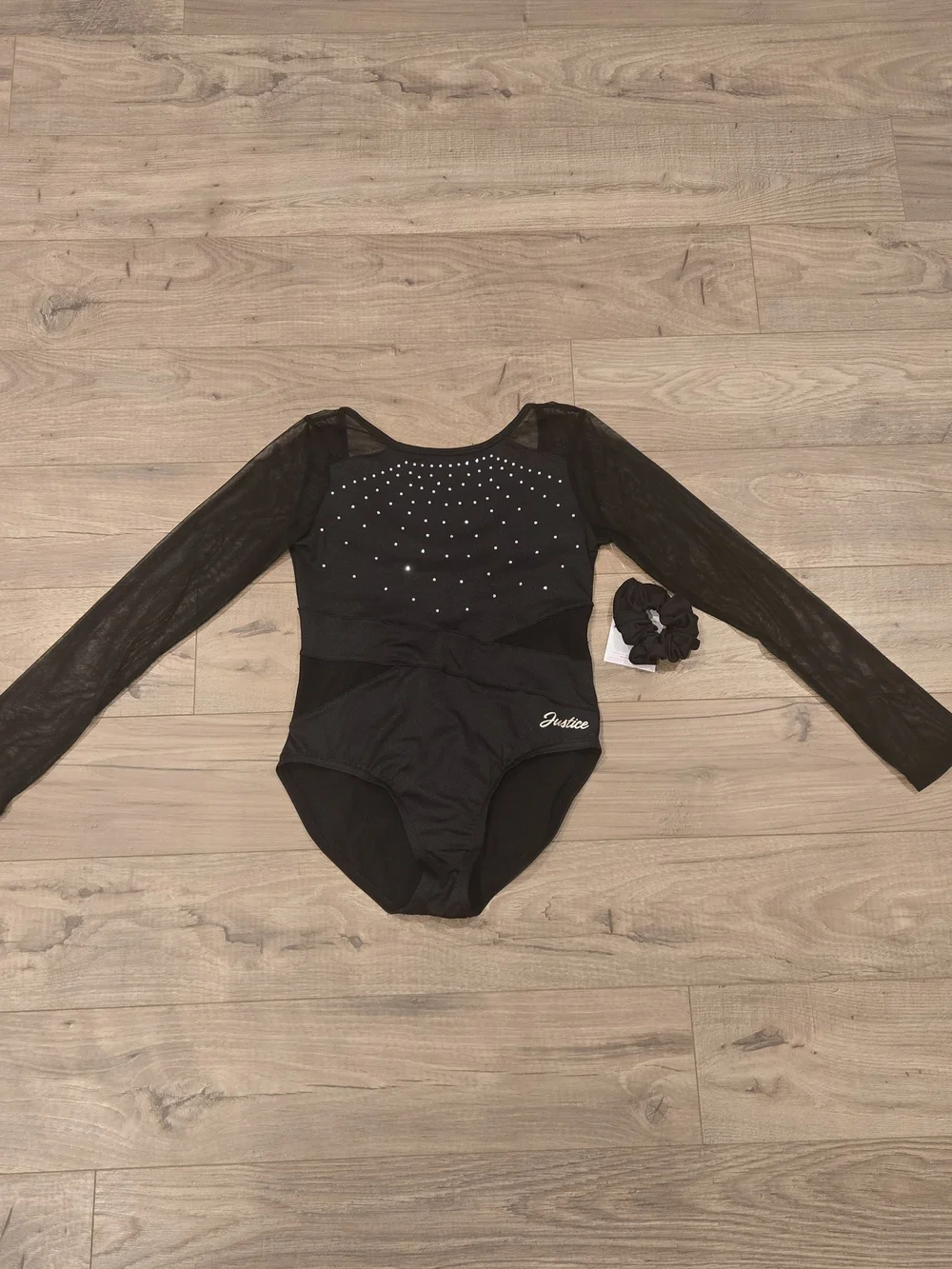 NWT Justice Long Sleeve Rhinestone Leotard Set Multisize Avail XS 5/6 & LG 12/14